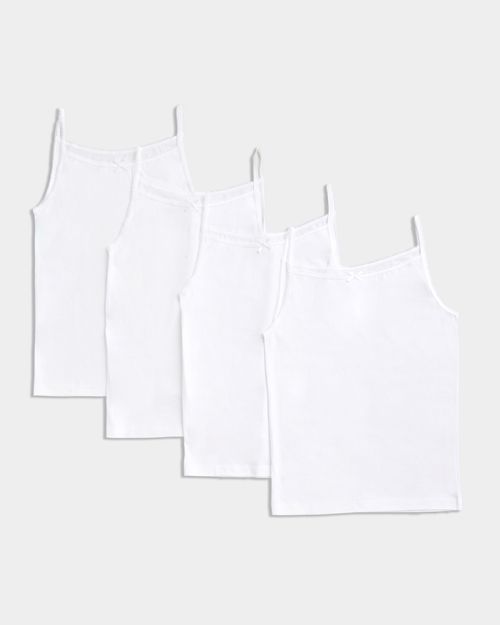 Pure Cotton Cami Vest - Pack Of 4 (2-10 Years)