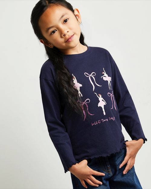 Print Long Sleeve Top (2-14 Years)