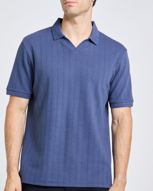 Regular Fit Ribbed Notch Neck Polo