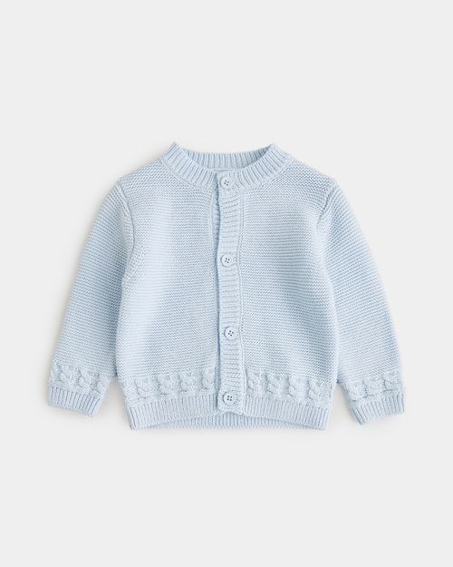 Blue Cable Cardigan (Newborn-12 Months)