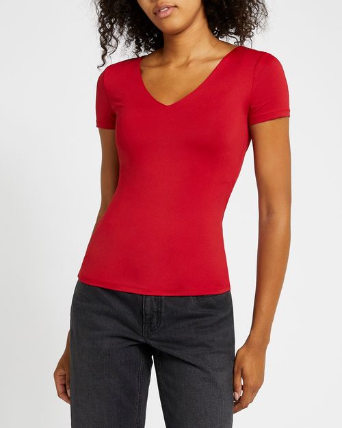 Short Sleeve V-Neck Polyamide T-Shirt