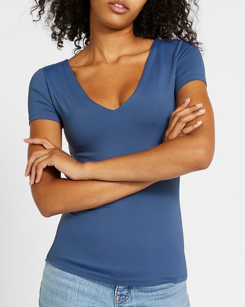 Short Sleeve V-Neck Polyamide T-Shirt