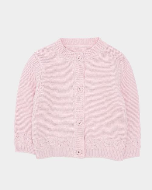 Pink Cable Cardigan (Newborn-12 Months)