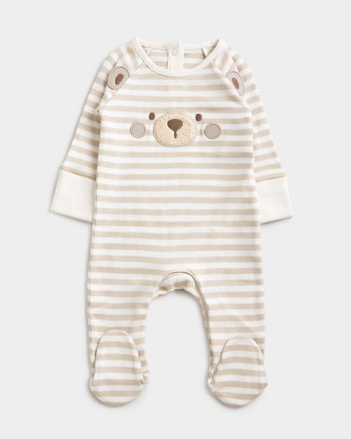 Stripe Bear Sleepsuit (Newborn-12 Months)