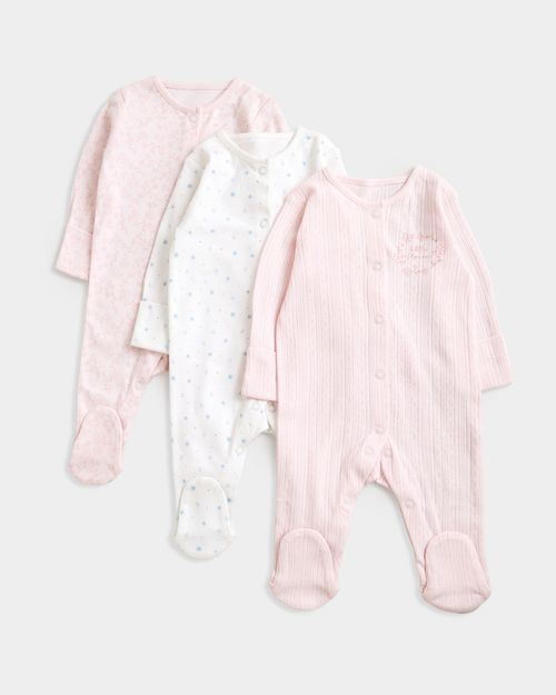 Baby Cotton Sleepsuits - Pack Of 3 (Newborn-23 Months)