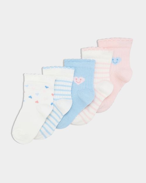 Baby Girls Design Socks - Pack Of 5