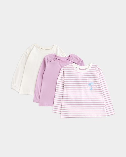Long-Sleeved Top - Pack Of 3 (6 Months-5 Years)