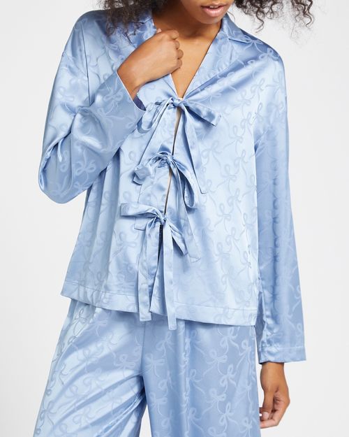 Satin Bow Jacquard Pyjama Set