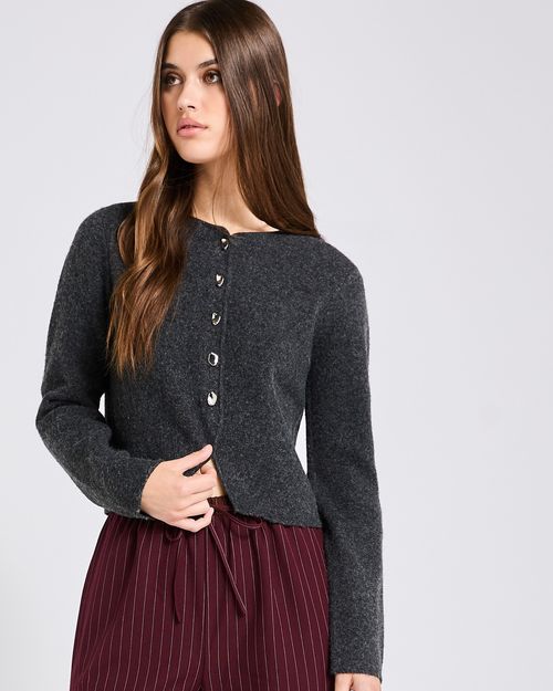 Savida Split Hem Button Cardigan