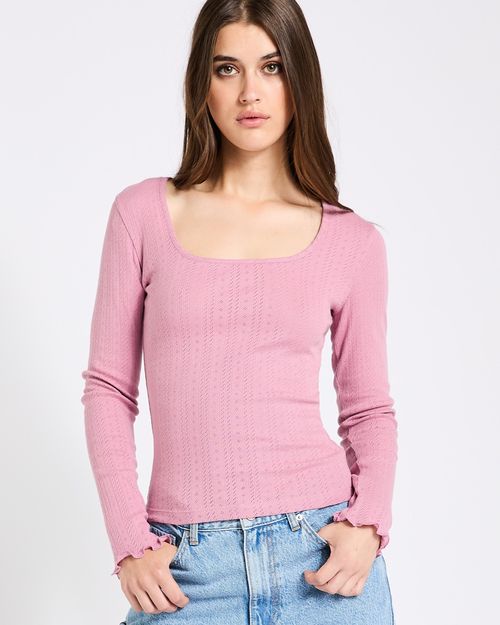 Savida Pointelle Scoop Neck Top