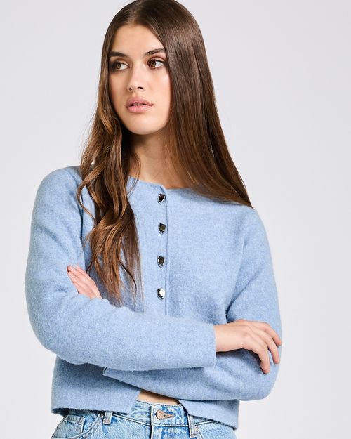 Savida Split Hem Button Cardigan