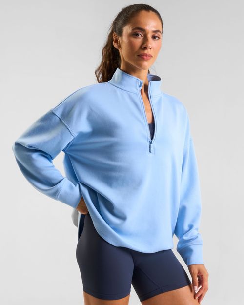 Powercut All-Day-Wear Half Zip Sweatshirt Cloud Blue