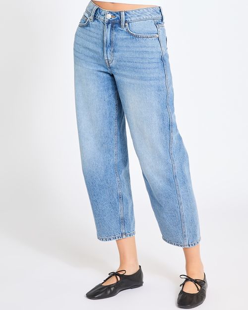 High Rise Barrel Leg Jeans