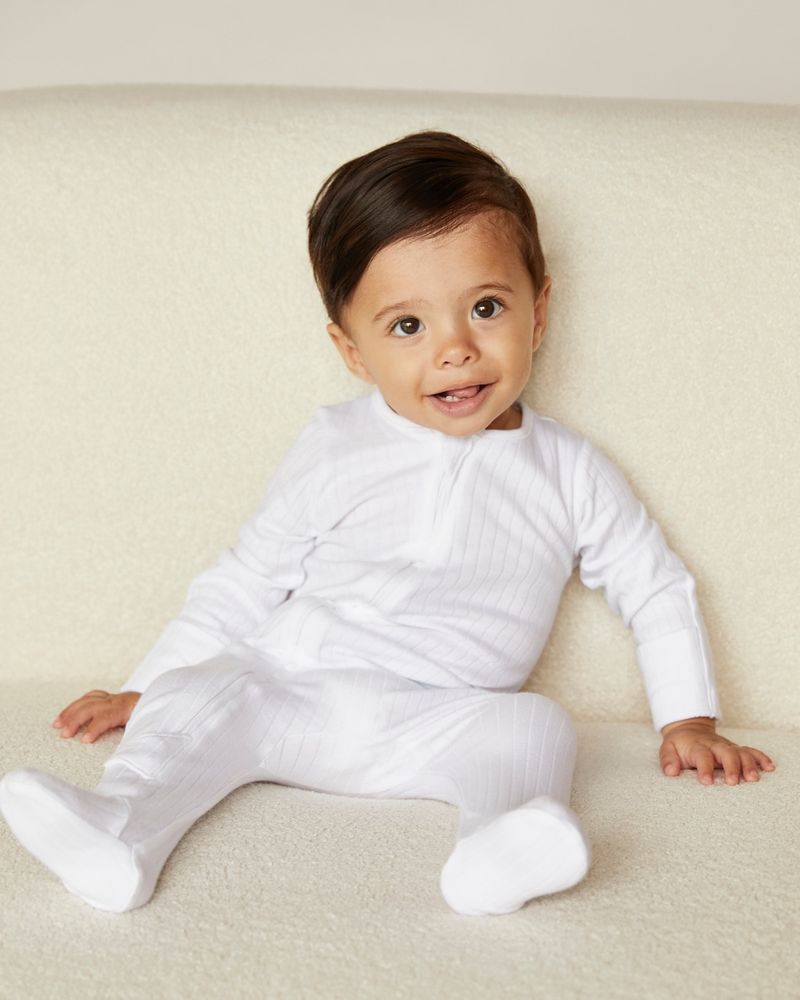 White Two-Way-Zip Sleepsuit Pack Of (Newborn-23 Months