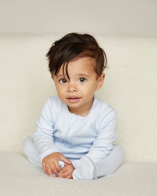 Cotton Blue Two-Way-Zip Sleepsuit - Pack Of 3 (Newborn-12 Months)