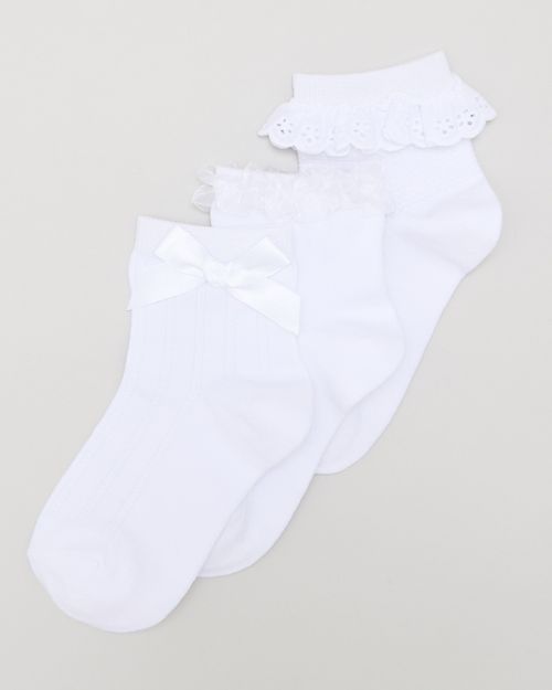 Girls Ruffle Socks - Pack Of 3