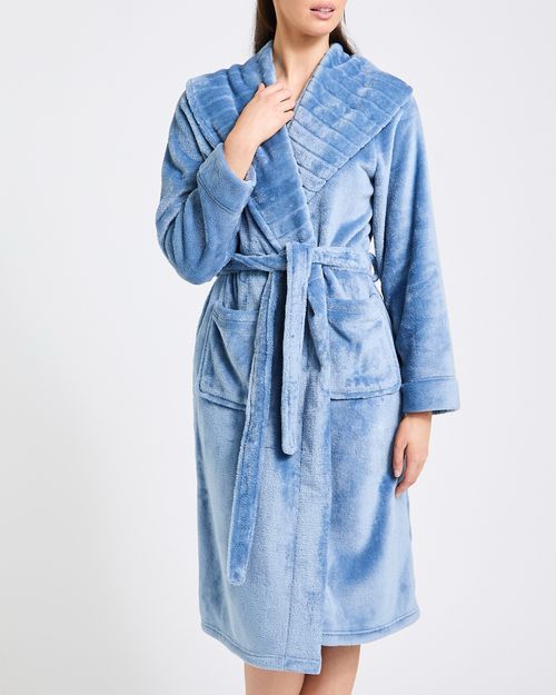 Clipped Shawl Collar Robe