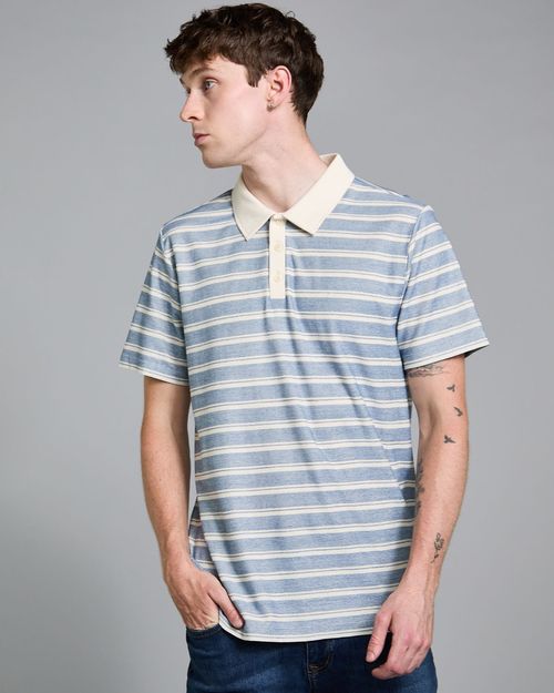 Paul Galvin Textured Stripe Polo Shirt