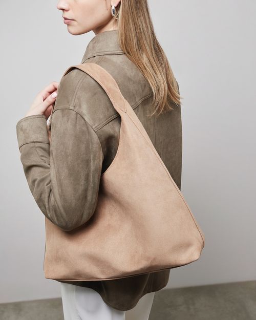 Faux Suede Tote Bag
