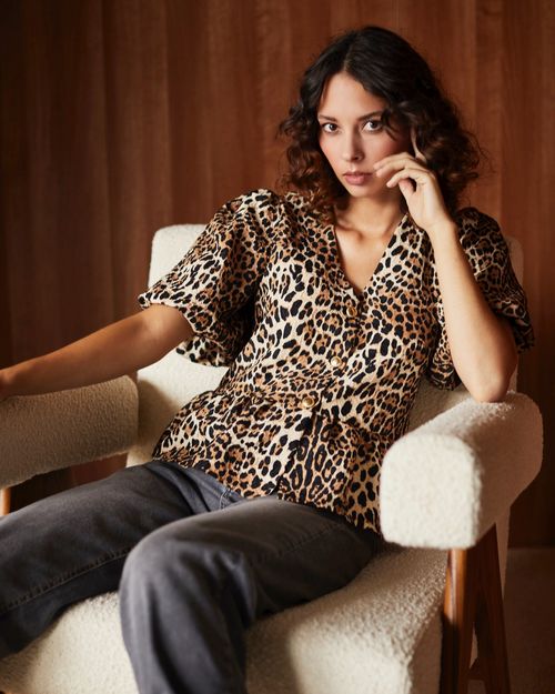 Gallery Leopard Peplum Jacket