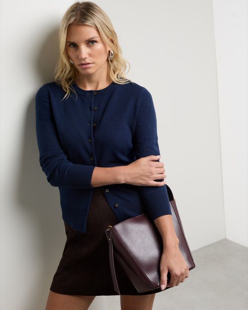 Fine Knit Button Cardigan