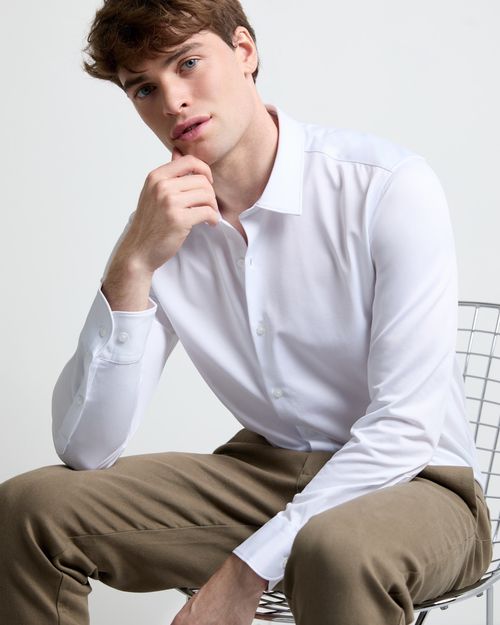 Tailored Fit Long Sleeved Knitted Stretch Shirt