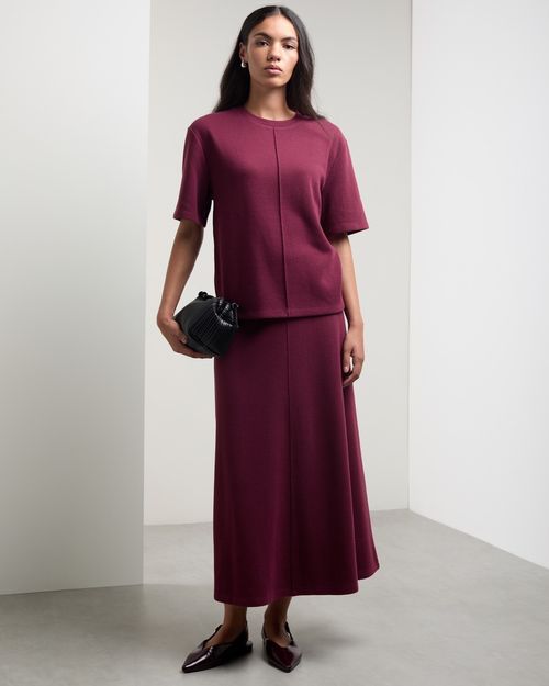 Soft Knit A-Line Midi Skirt
