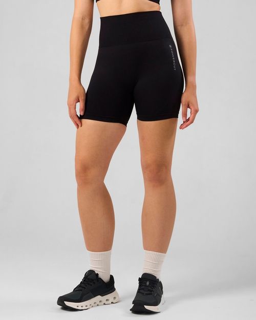 Powercut Solid Seamless 6" Shorts in Black
