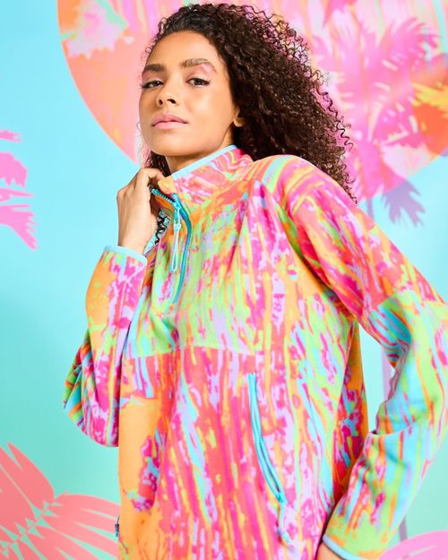 Helen Steele Print Half Zip Micro Fleece