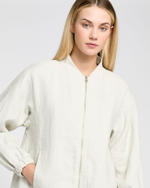 Carolyn Donnelly The Edit Linen Bomber Jacket