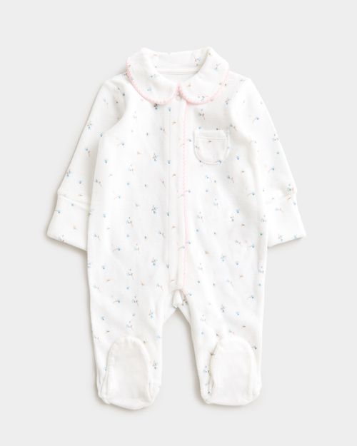Floral Velour Sleepsuit (Newborn-12 Months)