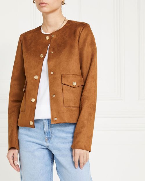 Gallery Suede Gold Button Jacket