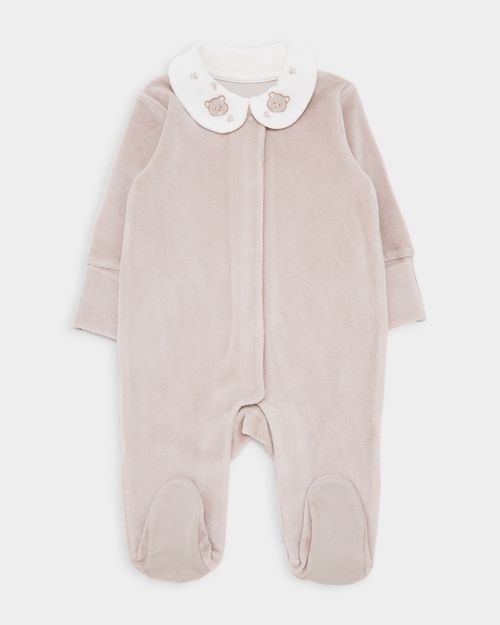 Bear Velour Sleepsuit (Newborn-12 Months)