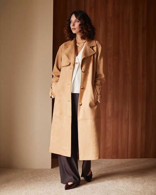 Gallery Suedette Trench Coat