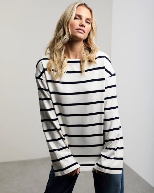 Stripe Bell Sleeve Top