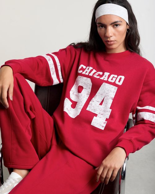 Slogan Crew Neck Tracksuit Sweatshirt