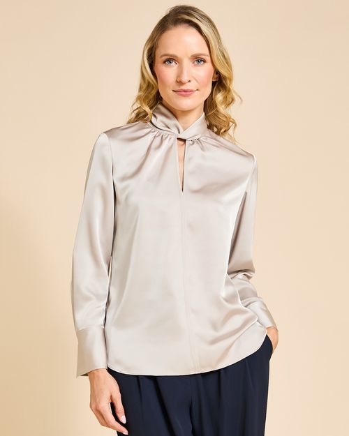 Paul Costelloe Living Studio Mink Twist Neck Top