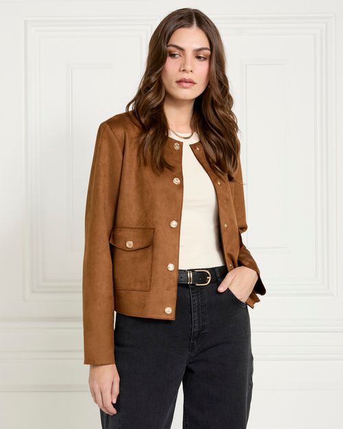 Gallery Suede Gold Button Jacket
