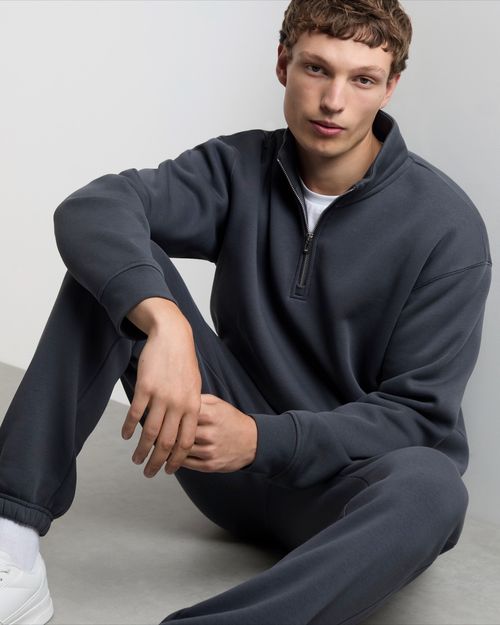 Relaxed Fit Half Zip Sweatshirt