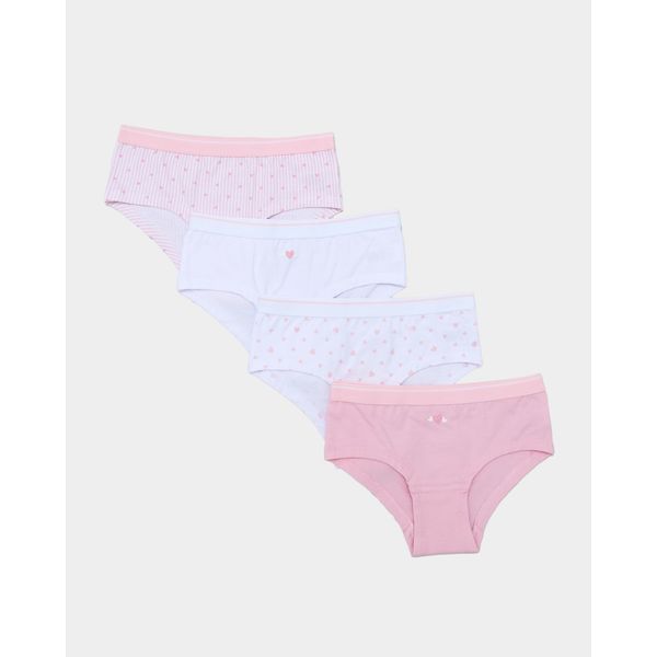 Girls Cotton Rich Shorts - Pack Of 4 (2-14 Years)