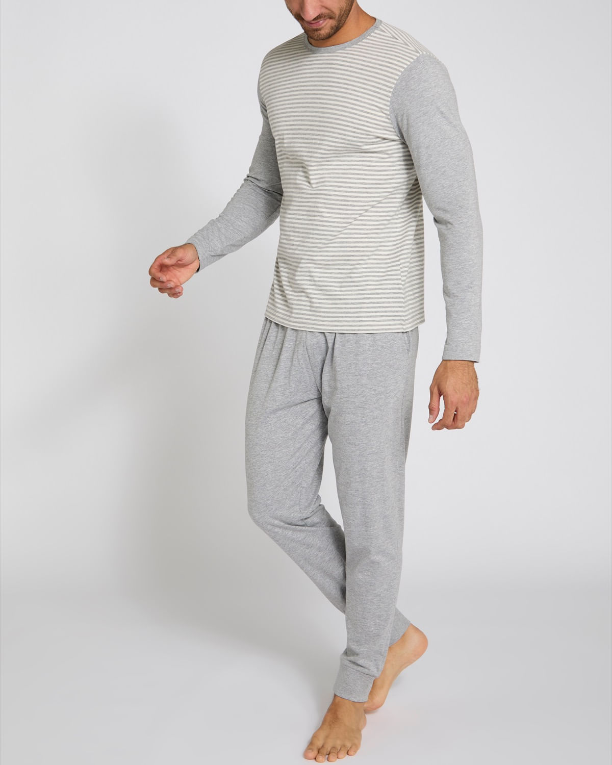 Cotton-Rich Long-Sleeved Lounge Pyjama Set Dunnes Stores