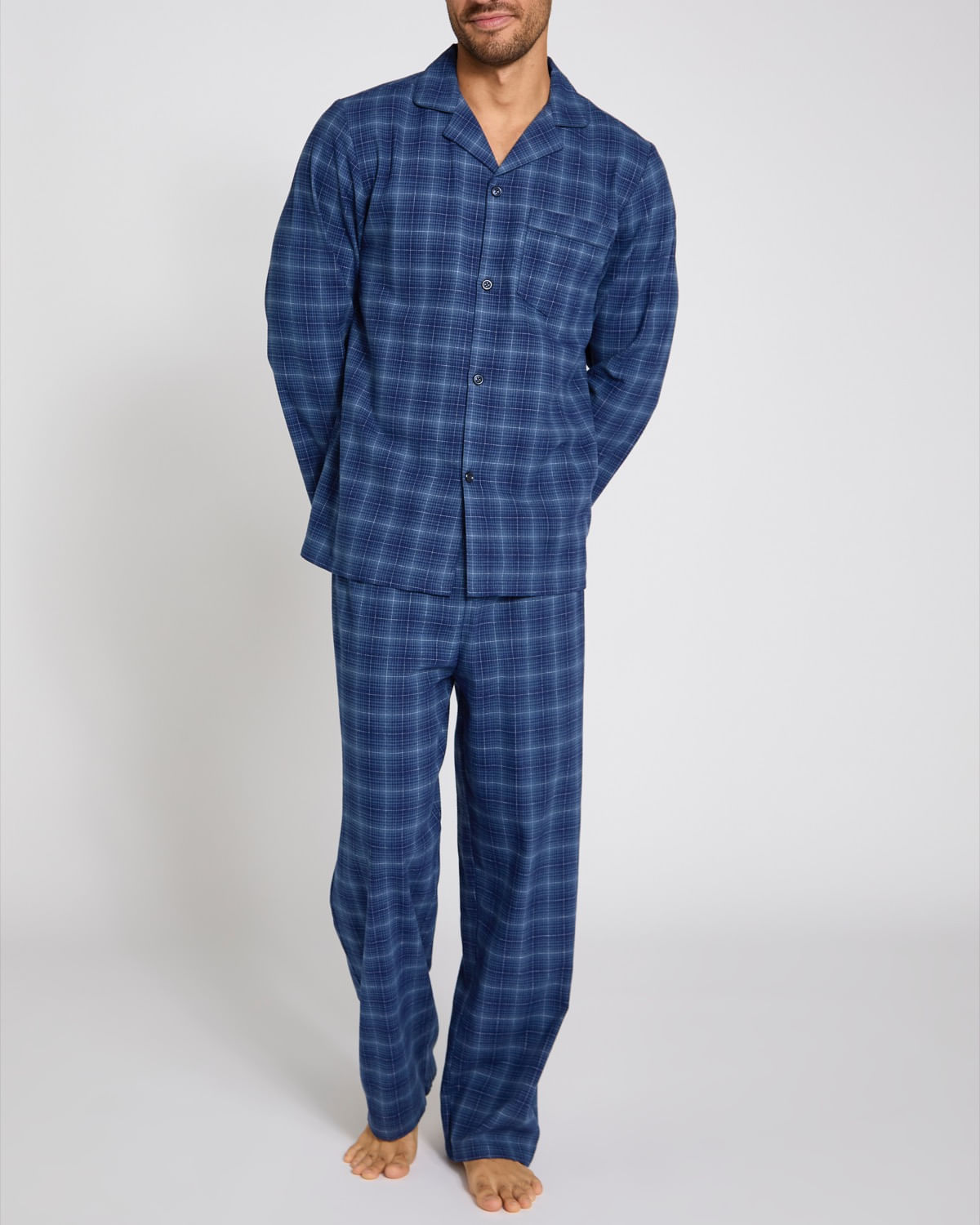 Pure Cotton Check Flannel Pyjama Set Dunnes Stores