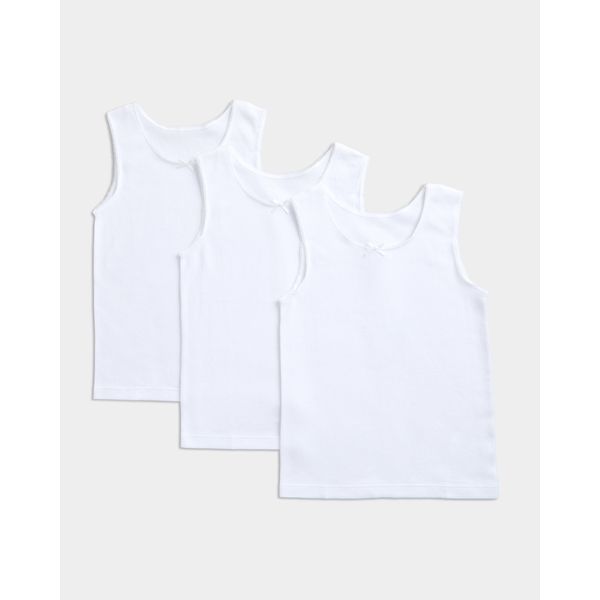 Girls Thermal Sleeveless Vests - Pack Of 3 (2-14 Years)