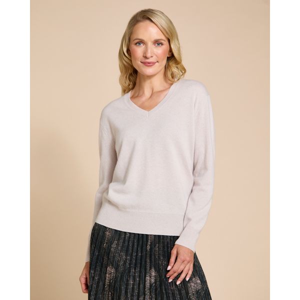 Paul Costelloe Living Studio Stone Cashmere V-Neck