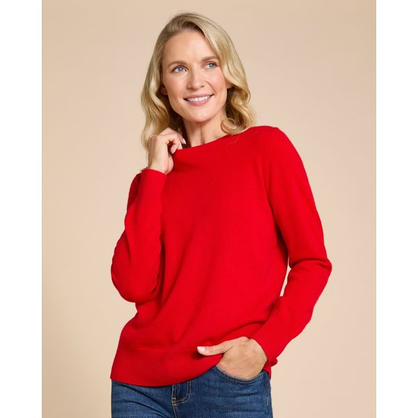 Paul Costelloe Living Studio Red Cashmere Crew Neck
