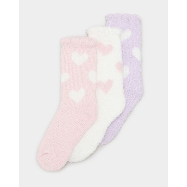 Girls Cosy Fluffy Socks - Pack Of 3