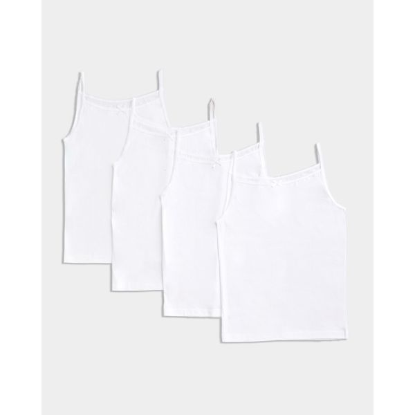 Pure Cotton Cami Vest - Pack Of 4 (2-10 Years)
