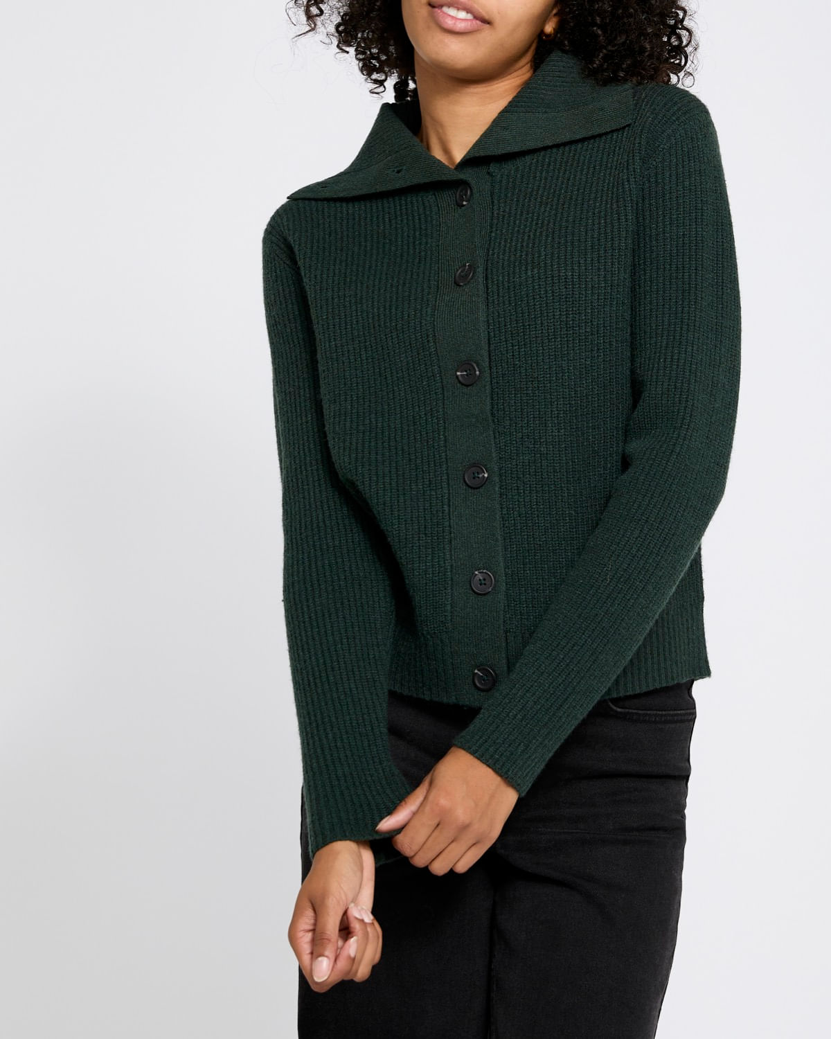A.Jesdani Women's Dark Green Button-Down Cardigan – Soft, Stretchy & Plus Size Friendly - View #4