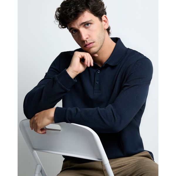 Regular Fit Long Sleeve Pique Polo