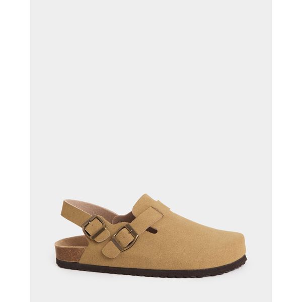 Faux Suede Strap Mule Clogs